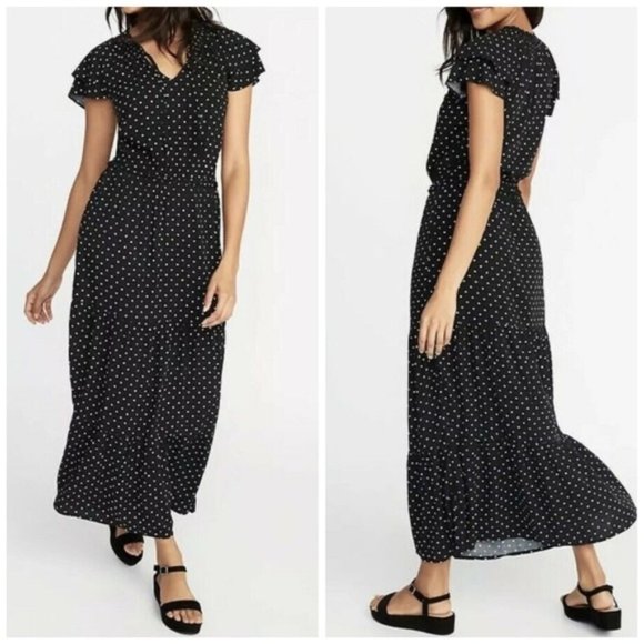 old navy black and white polka dot dress